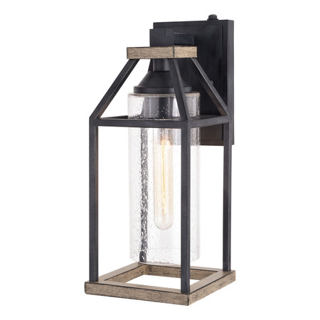 VAXCEL Napier 6.25-in Black Farmhouse Wall Lantern, Dusk to Dawn Photocell T0584